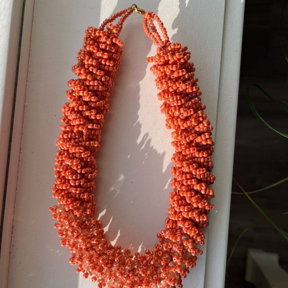 $60
Vintage Coral Seed Bead Chunky Necklace